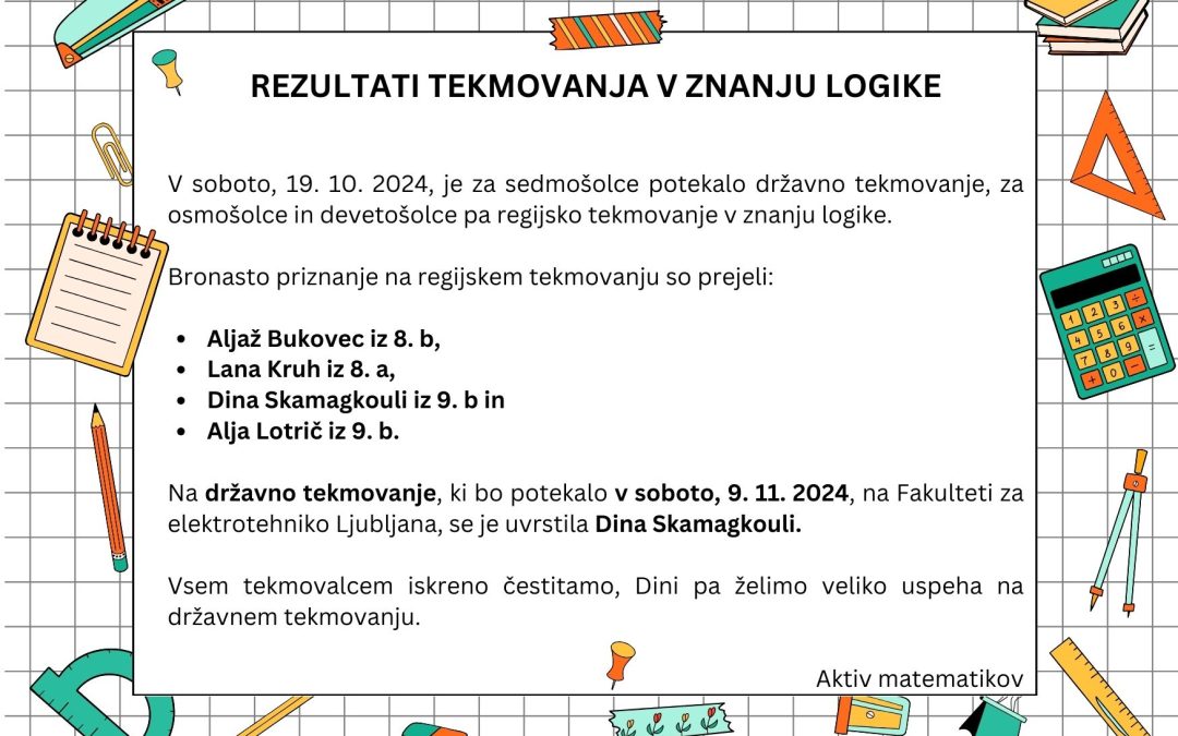 Rezultati tekmovanja v znanju logike